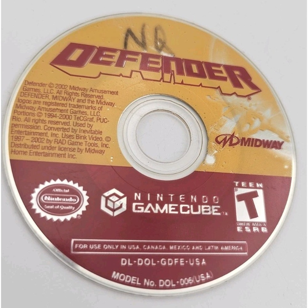 Defender Nintendo GameCube 2002 Midway Shooter Game Disc Only DOL-006